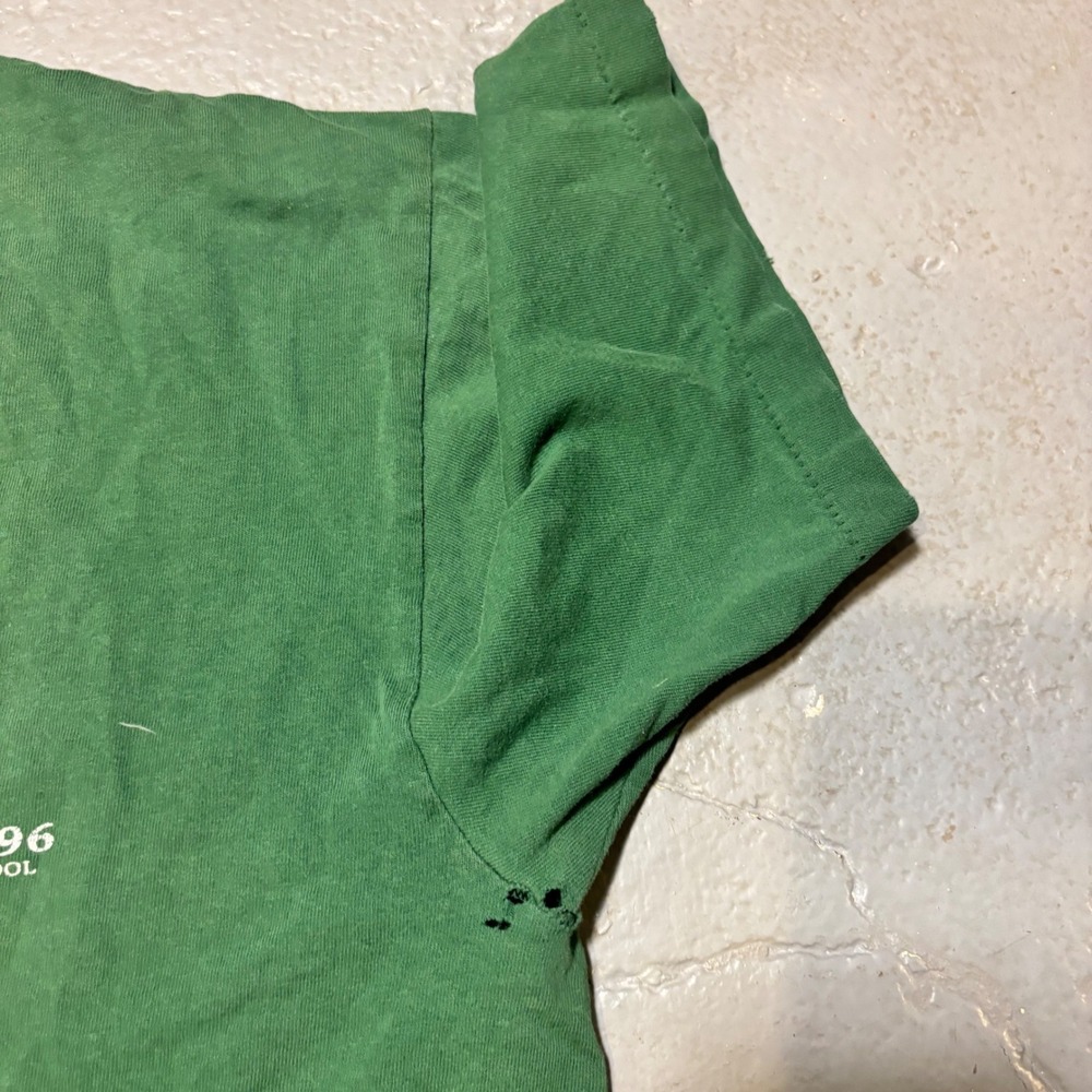 Oneita Harvard Business School T-Shirt Mens Large Green Distressed 90s Vintage - Picture 6 of 9